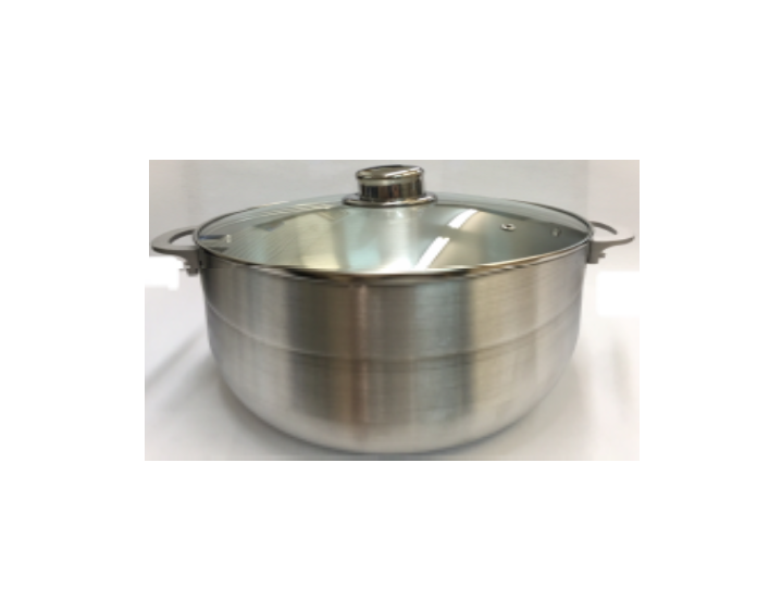 BRANDELLO CALDERO POLISHED W/Glass Lid #14-36cm/6cs