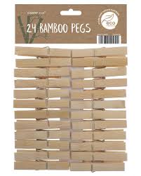 BAMBOO CLOTHING PEGS WOOD 24PK