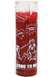 CANDLE 8" Come To Me screened glass 470ml 12pk Red