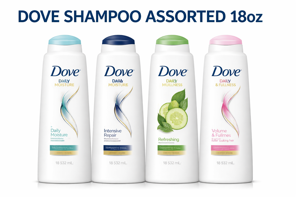 DOVE SHAMPOO ASSORTED 18oz