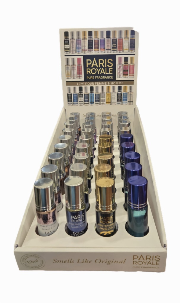 Paris Royale Roll On Fragrance PERFUME 12pk Display