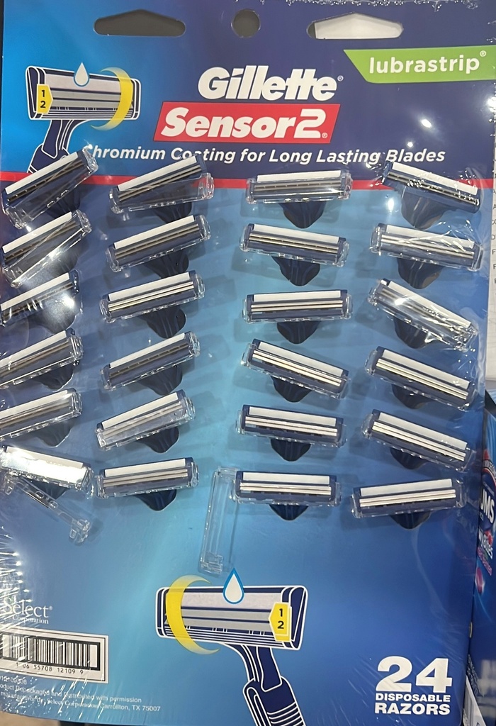 GILLETTE SENSOR 2 RAZOR Carded Disposible 24PK /18