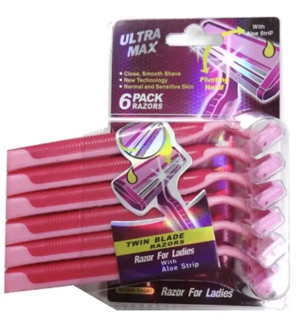 ULTRA MAX RAZOR TWIN BLADE 5PK PINK /96