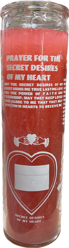CANDLE 8" Screened Glass SECRET DESIRE 12PK PINK