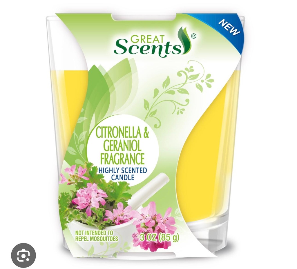 GREAT S CANDLE JAR CITRONELA 3oz /12