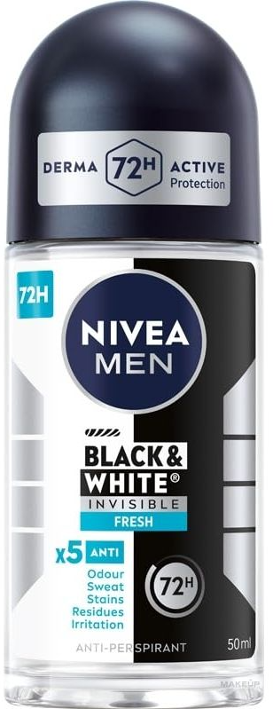 NIVEA MEN DEOD. ROLL-ON B&W Invisible Fresh 50ml /24