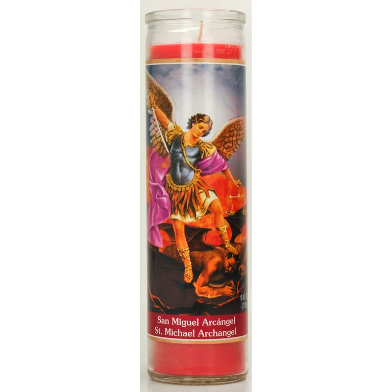 CANDLE 8" W/LABEL SAN MIGUEL  24PK RED