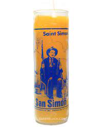 CANDLE 8" Screened Glass SAN SIMON YELLOW 12pk