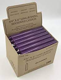 CANDLE HOUSEHOLD PURPLE 36PK /6