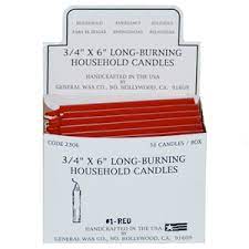 CANDLE HOUSEHOLD RED 36PK /6