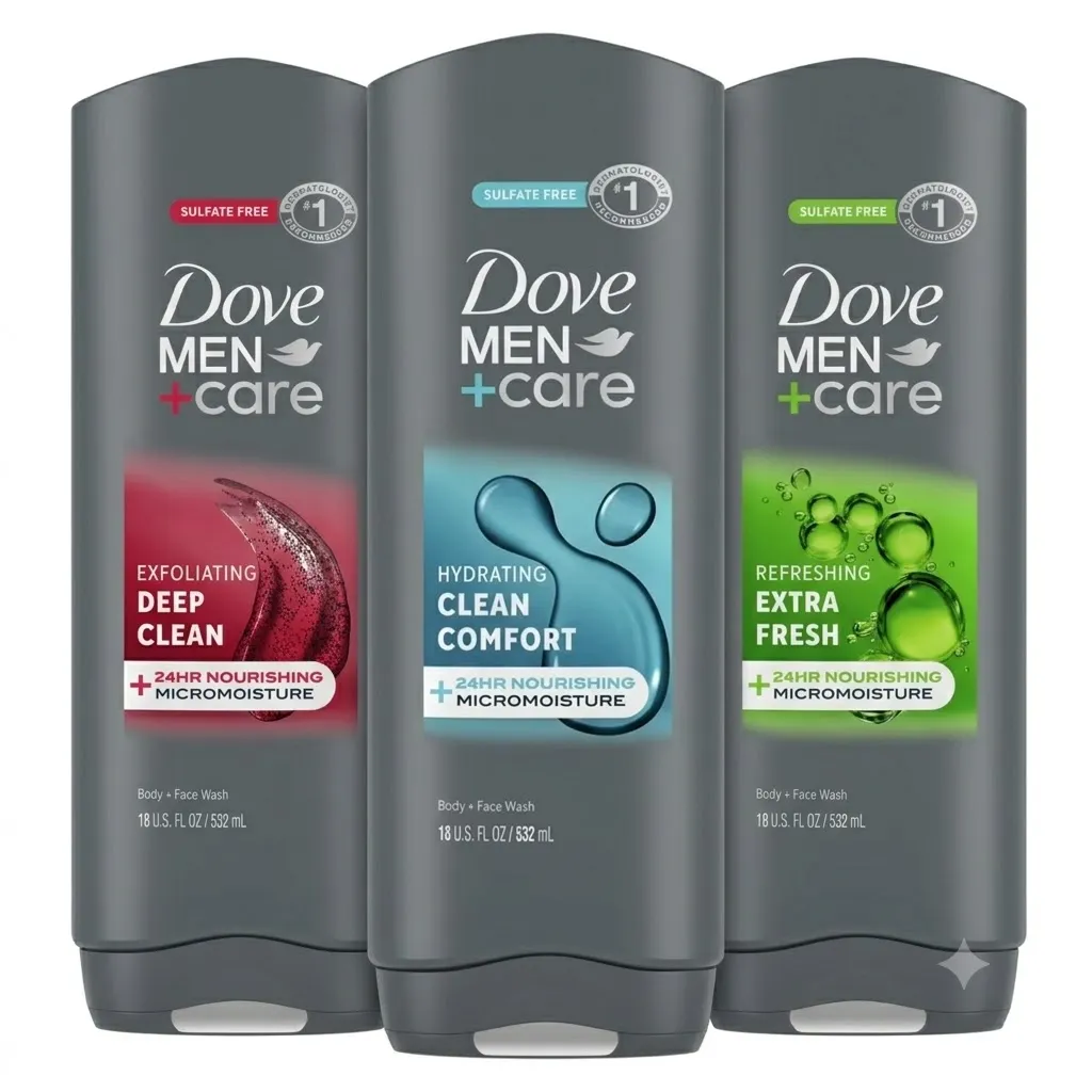 [DOVE MEN 18oz Assorted] DOVE MEN + CARE BODY + FACE WASH 18oz Assorted