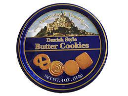 DANISH STYLE BUTTER COOKIES assorted 12oz box /12