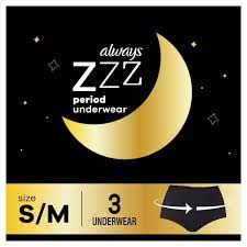 ALWAYS ZZZ PERIOD UNDERWEAR S/M 3PK /3