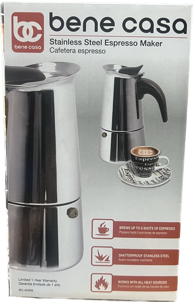 [037005406094] COFFEE MAKER B/C 6 CUP S/S w/blk HANDLE