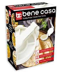 TORTILLA PRESS PLASTIC WHITE  B/C /4