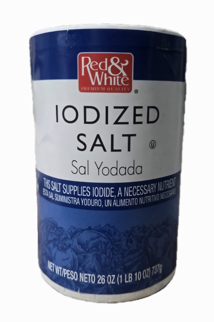 R&W SALT IODIZED 26oz-24PK /CASE exp 7/30