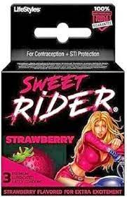 LIFE STYLES CONDOMS 3-PK Sweet Rider STRWB. /6