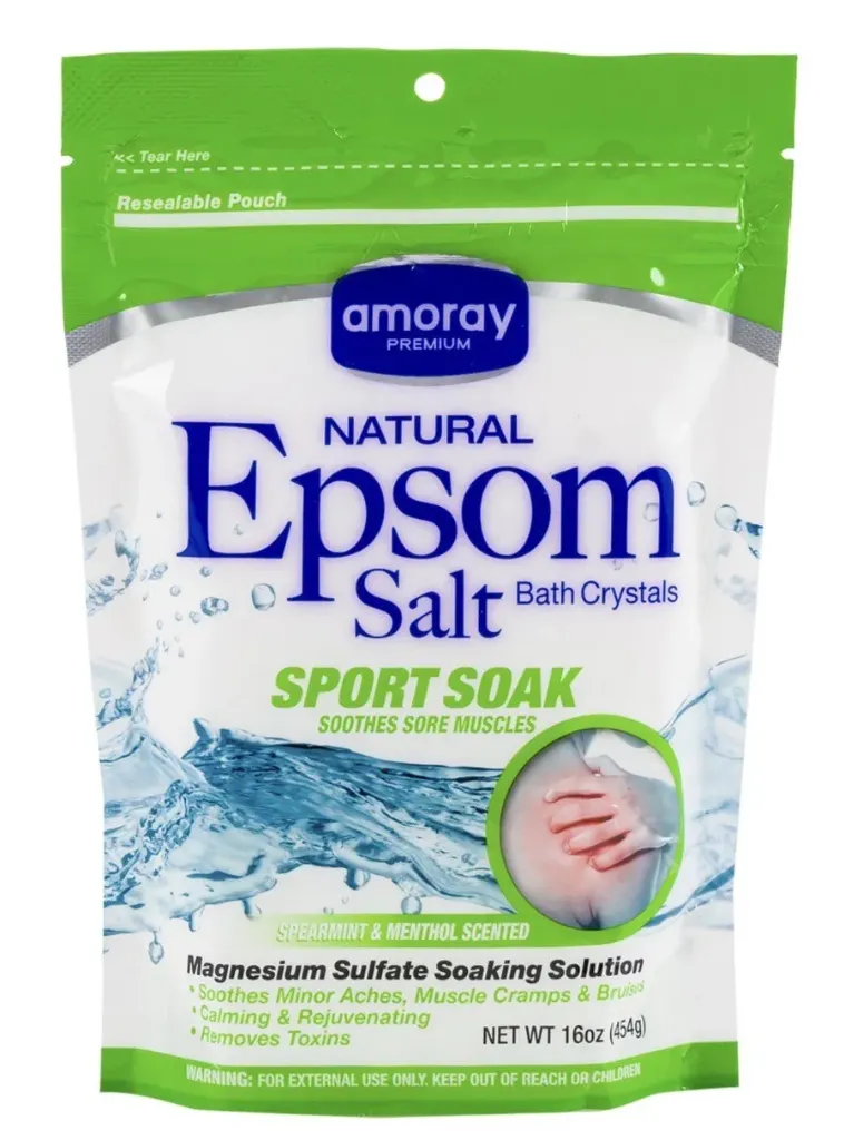[850041154930] AMORAY EPSOM SALT BAG SPORT SOAK 16oz /12