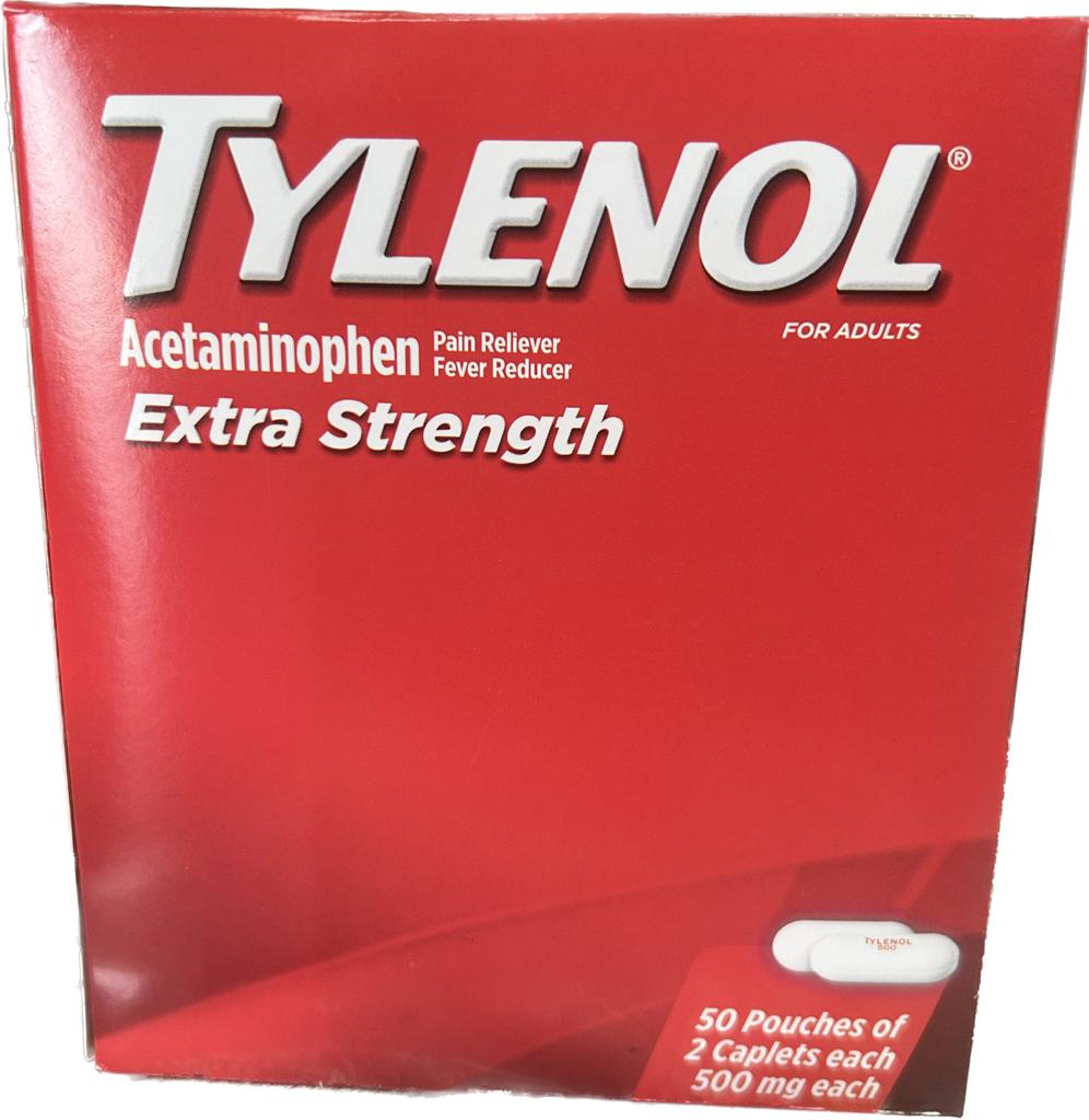 TYLENOL X-STRENGHT BOX 50-PK x 2's /20 exp 8/28