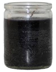 CANDLE 50 HR 3" Clear Glass BLACK 24pk