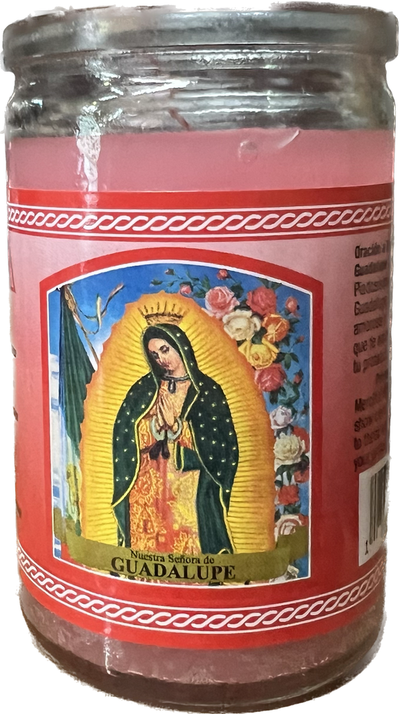 CANDLE 50 HR 3" Guadalupe w/label PINK 24pk (5170824)