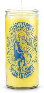 CANDLE 50 HR 3" w/label San Lazaro Yellow 12pk