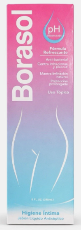 BORASOL Antiseptic FEMININE WASH 4oz /12 exp06/28