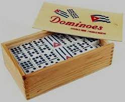 DOMINO 2/9 WOOD BOX CUBA W/Cuban Flag B/C /18