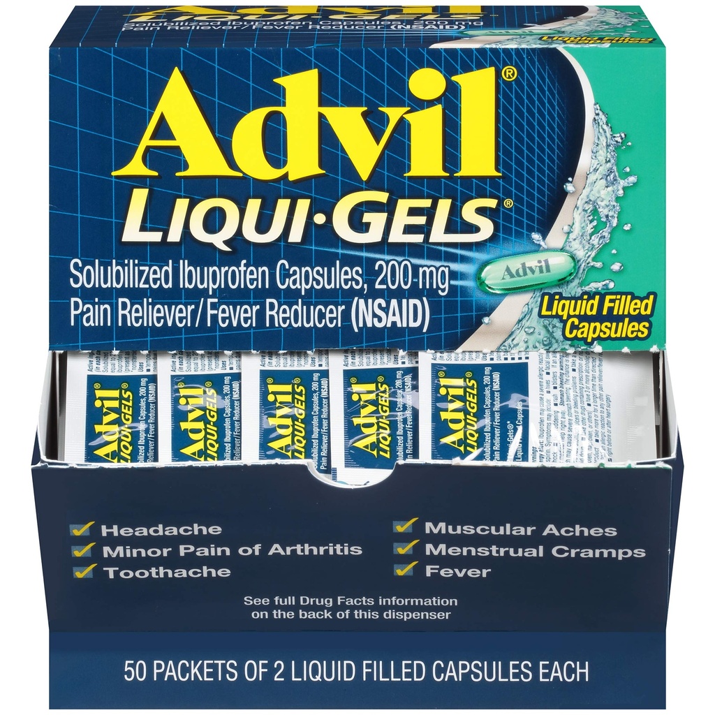 ADVIL LIQUID-GELS disp. BOX 25 x 2's /20