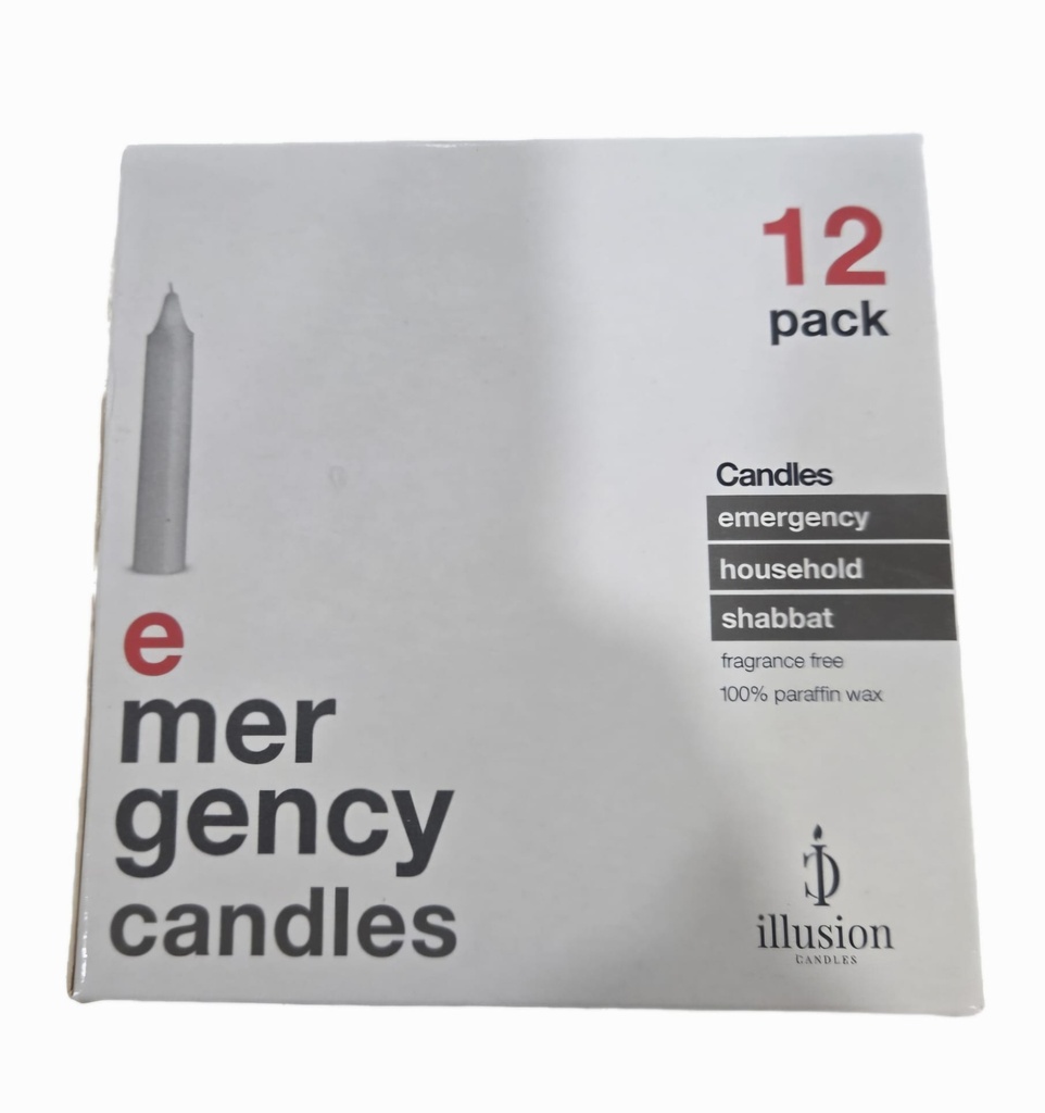 HOUSEHOLD SHABBAT CANDLE WHITE 12PK /24