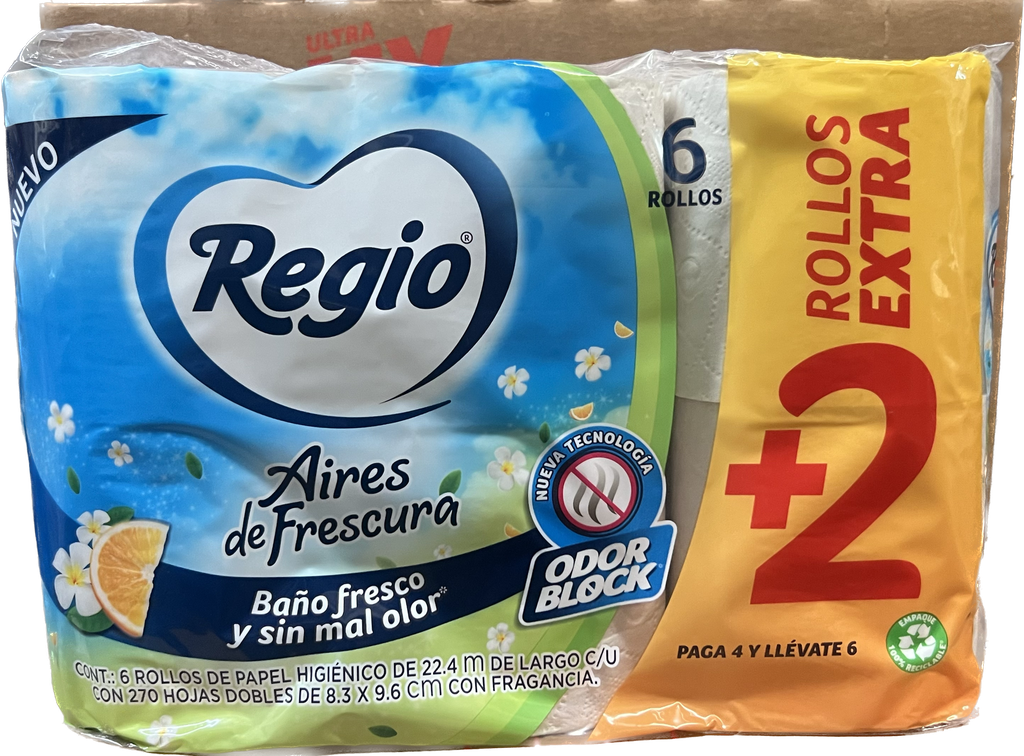 [7501036626163] REGIO TOILET PAPER 300sheets  4PK OF 12 /BOX