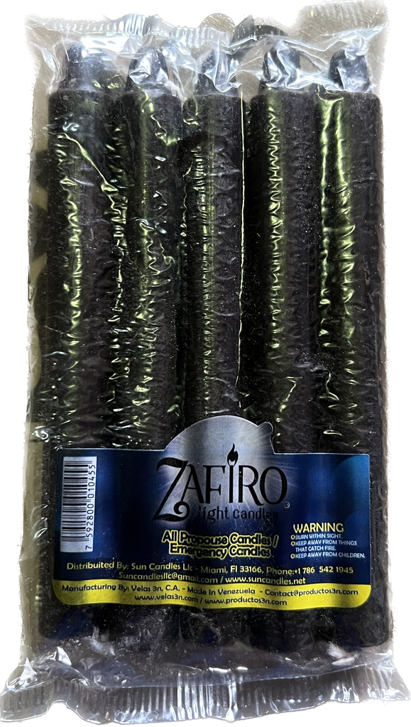 ZAFIRO CANDLE HOUSEHOLD 6" BLACK 5PK /24