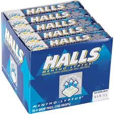 HALLS COUGH DROPS MENTHOL-BLUE 21-PK /BOX