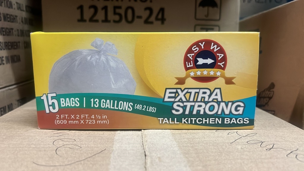 EASY WAY TRASH BAGS 13GL -15ct  /24