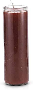 CANDLE 7 DIA Clear glass 470ml BROWN 12PK