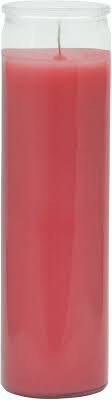 CANDLE 7 DIA Clear glass 470ml PINK 12PK