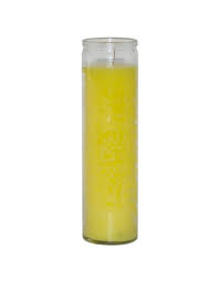 CANDLE 7 DIA Clear glass 470ml YELLOW 12PK