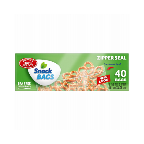 HOMES SNACK BAGS ZIPPER SEAL 40ct. /24