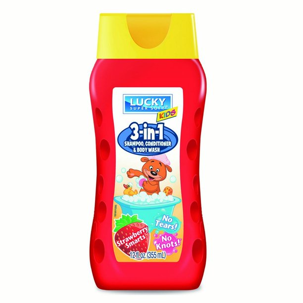 LUCKY 3in1 KIDS SHAMP, COND. & WASH STRAWBERRY12/12oz