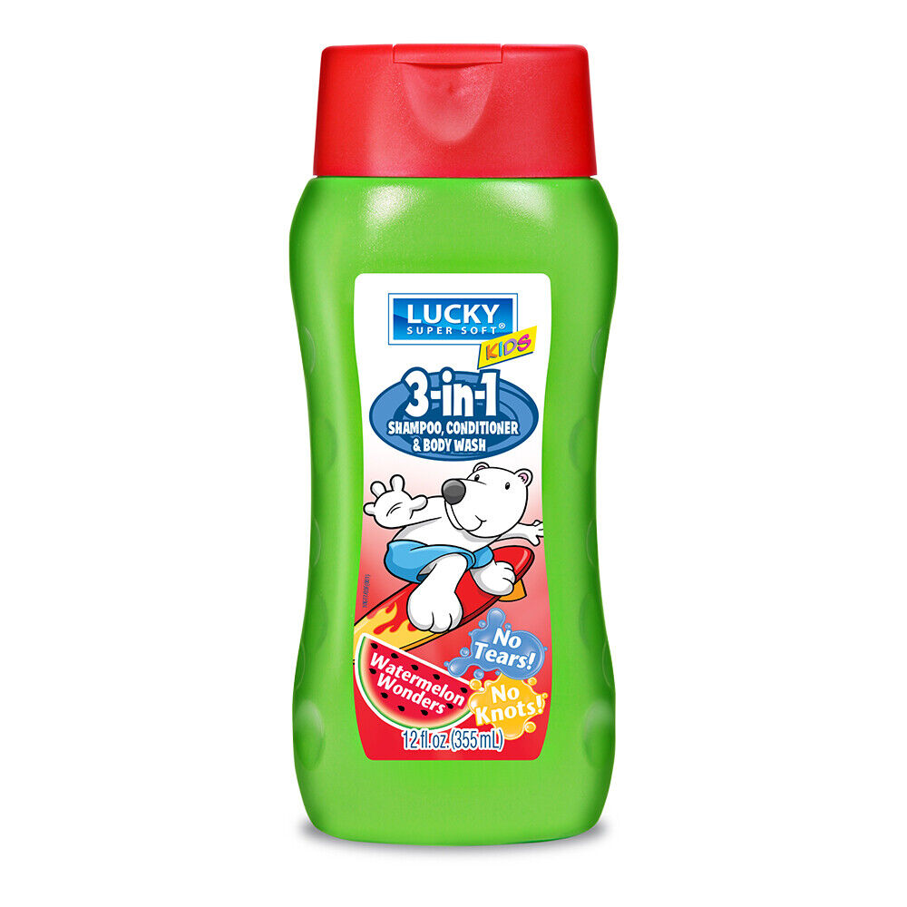 Lucky 3in1 Kids Shamp & Cond. & Body Waterm 2oz /12