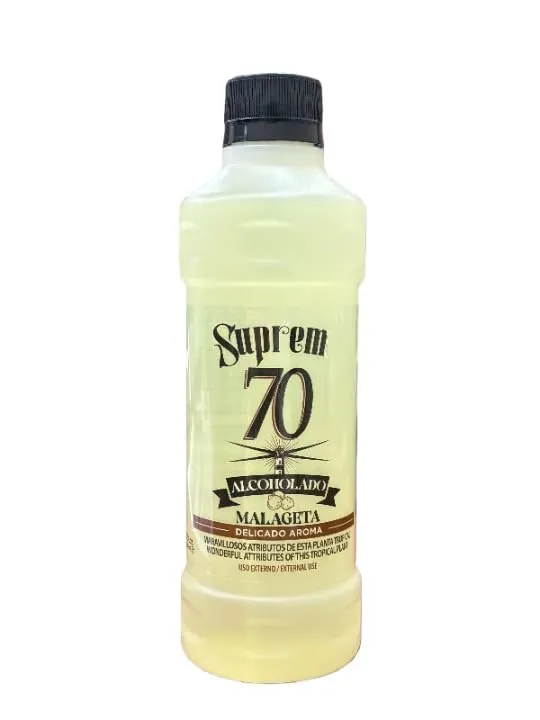 ALCOHOLADO SUPREMO 70% MALAGETA 12oz /25 exp 4/30