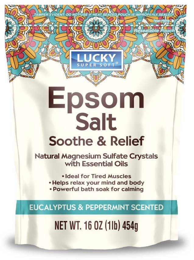 LUCKY EPSOM SALT CALMING LAVENDER 16oz /12