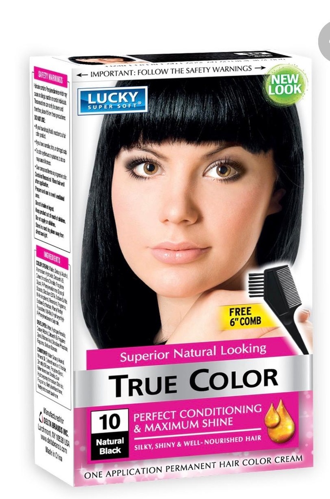 LUCKY HAIR COLOR #10 NATURAL BLACK /12