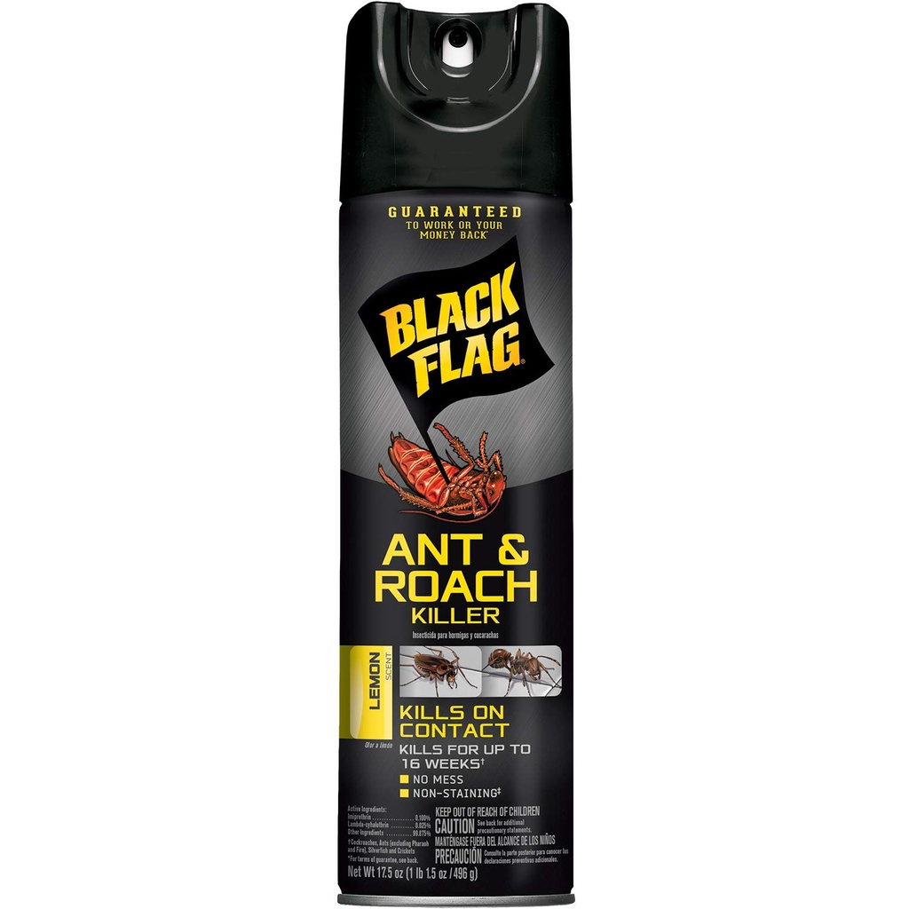 BLACK FLAG SPRAY ant & roach LEMON 17.5oz /12
