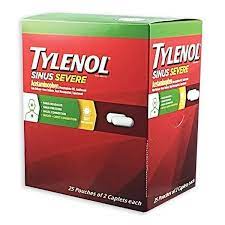 [655708019559] TYLENOL SINUS Severe Box25-PK x 2's /20 exp 10/26