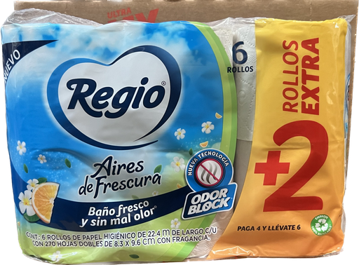 [7501036626163] REGIO TOILET PAPER 300sheets  4PK OF 12 (PHRL12)
