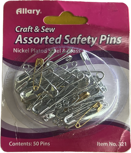 [750557003213] SAFETY PINS, Assorted Sizes 50CT (A0321-00)