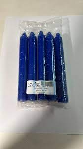 [7592800000029] CANDLE 6" HOUSEHOLD BLUE 5PK /24