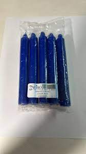 [7592800004775 BLUE] ZAFIRO CANDLE HOUSEHOLD 6" BLUE 5PK /24