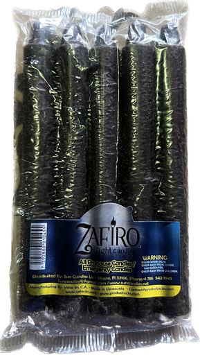[7592800004775 BLACK] ZAFIRO CANDLE HOUSEHOLD 6" BLACK 5PK /24